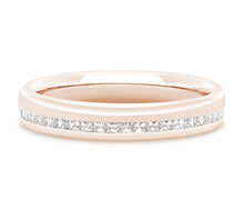 Load image into Gallery viewer, Helsinki - Princess Cut Off-Centre Channel Set Court Wedding Band