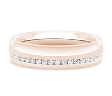 Load image into Gallery viewer, Moscow - Brilliant Cut Off-Centre Channel Set Court Wedding Band