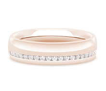 Load image into Gallery viewer, Moscow - Brilliant Cut Off-Centre Channel Set Court Wedding Band