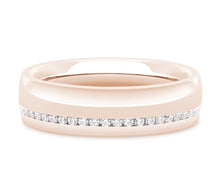Load image into Gallery viewer, Moscow - Brilliant Cut Off-Centre Channel Set Court Wedding Band