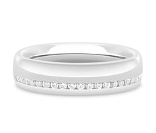 Load image into Gallery viewer, Moscow - Brilliant Cut Off-Centre Channel Set Court Wedding Band