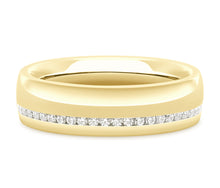 Load image into Gallery viewer, Moscow - Brilliant Cut Off-Centre Channel Set Court Wedding Band
