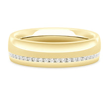 Load image into Gallery viewer, Moscow - Brilliant Cut Off-Centre Channel Set Court Wedding Band