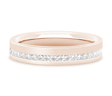 Load image into Gallery viewer, Tallinn - Princess Cut Off-Centre Pavé Set Flat Court Wedding Band