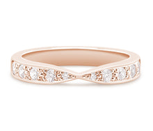 Load image into Gallery viewer, Victoria - Pinched Pavé Set Wedding Band