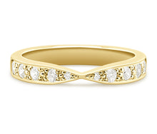 Load image into Gallery viewer, Victoria - Pinched Pavé Set Wedding Band