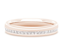 Load image into Gallery viewer, Helsinki - Princess Cut Off-Centre Channel Set Court Wedding Band
