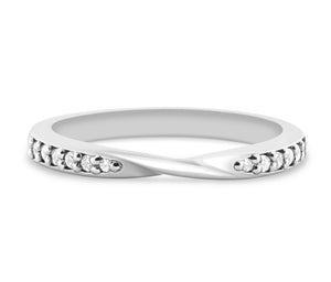 Lusaka - Ribbon Twist Pavé Set Wedding Band