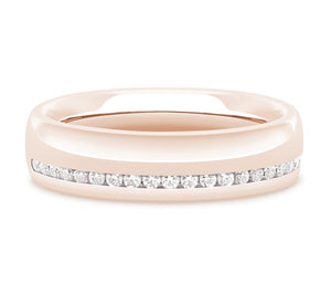 Moscow - Brilliant Cut Off-Centre Channel Set Court Wedding Band