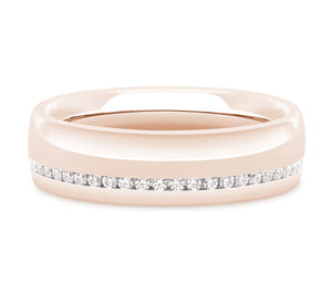 Moscow - Brilliant Cut Off-Centre Channel Set Court Wedding Band