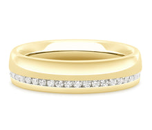 Load image into Gallery viewer, Moscow - Brilliant Cut Off-Centre Channel Set Court Wedding Band
