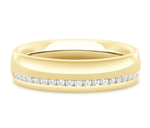 Load image into Gallery viewer, Moscow - Brilliant Cut Off-Centre Channel Set Court Wedding Band
