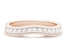 Load image into Gallery viewer, Santiago - Wave Pavé Set Wedding Band
