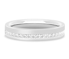 Load image into Gallery viewer, Tallinn - Princess Cut Off-Centre Pavé Set Flat Court Wedding Band
