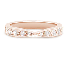 Load image into Gallery viewer, Victoria - Pinched Pavé Set Wedding Band
