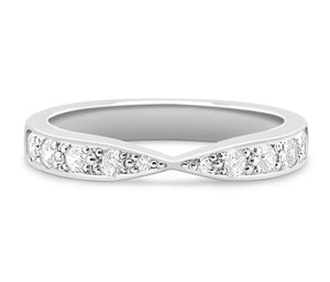 Victoria - Pinched Pavé Set Wedding Band